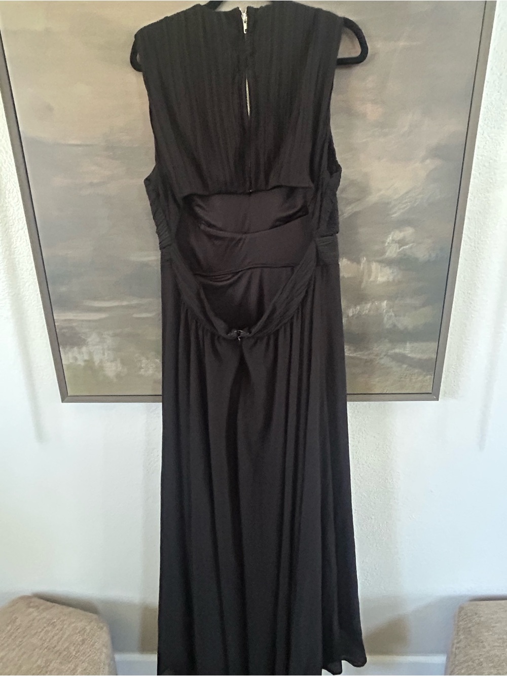 NWOT Lulus Black Pleated V-Neck Sleeveless Maxi Dress - Picture 5 of 10